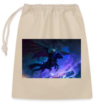 Night Rider- Black Pegasus - Closable cotton gift bag (25x30cm) - nature - Front