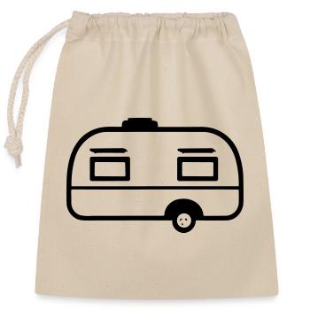 Small caravan - Closable cotton gift bag (25x30cm) - nature - Front