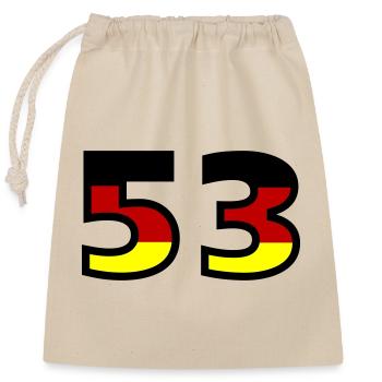 53 Number Germany Jersey - Closable cotton gift bag (25x30cm) - nature - Front