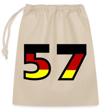 57 Number Germany Jersey - Closable cotton gift bag (25x30cm) - nature - Front