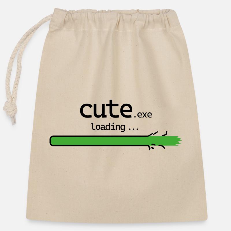 cute.exe loading - Closable cotton gift bag (25x30cm) - nature