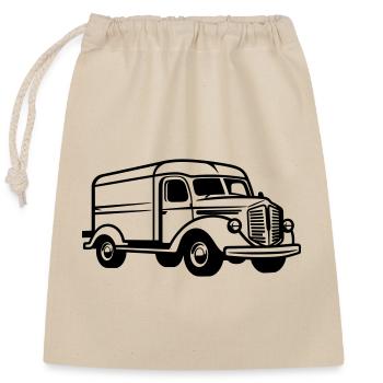 Van - Closable cotton gift bag (25x30cm) - nature - Front