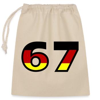 67 Number Germany Jersey - Closable cotton gift bag (25x30cm) - nature - Front
