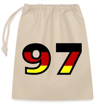 97 Number Germany Jersey - Closable cotton gift bag (25x30cm) - nature - Front