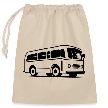 Bus - Verschließbarer Geschenkbeutel aus Baumwolle (25x30cm) - Natur - Vorne