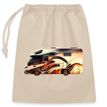 Voyager en camping-car - Sac cadeau en coton avec cordon (25 x 30 cm) - nature - Devant