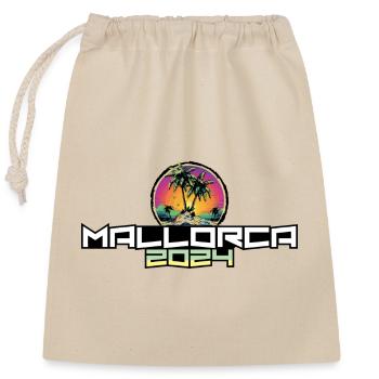 Majorque 2024 Palmiers de vacances - Sac cadeau en coton avec cordon (25 x 30 cm) - nature - Devant