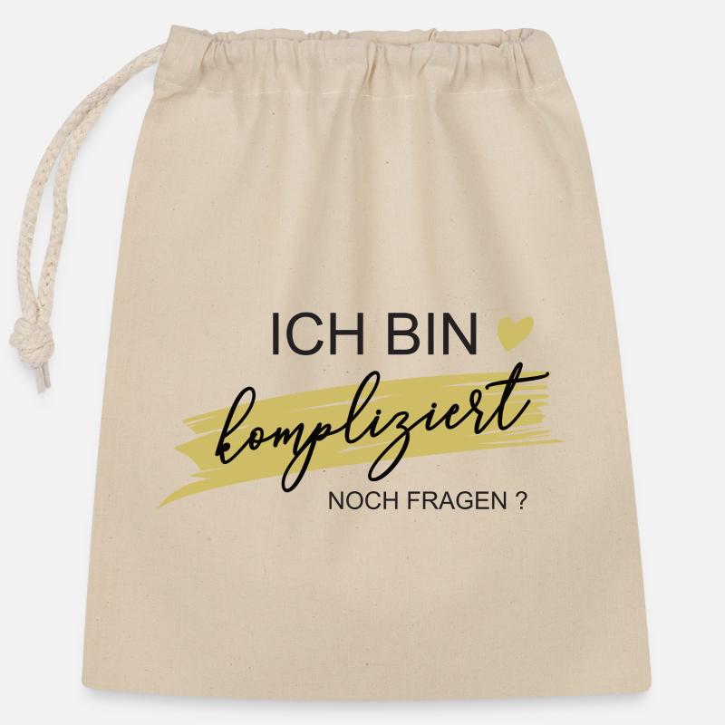 I'm complicated! Any questions? -Gift - Closable cotton gift bag (25x30cm) - nature