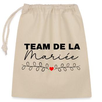 Team de la mariée - Sac cadeau en coton avec cordon (25 x 30 cm) - nature - Devant