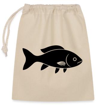 Kleiner Karpfenfisch - Verschließbarer Geschenkbeutel aus Baumwolle (25x30cm) - Natur - Vorne