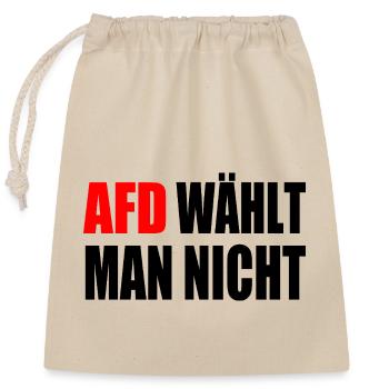 afd wählt man nicht - Verschließbarer Geschenkbeutel aus Baumwolle (25x30cm) - Natur - Vorne