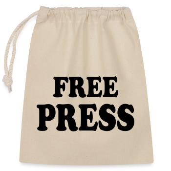 Free press - Sac cadeau en coton avec cordon (25 x 30 cm) - nature - Devant