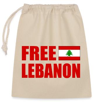 free lebanon - libanon - Verschließbarer Geschenkbeutel aus Baumwolle (25x30cm) - Natur - Vorne