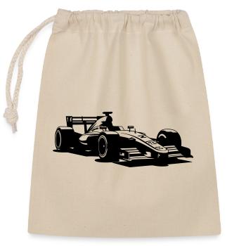 Race car - Closable cotton gift bag (25x30cm) - nature - Front