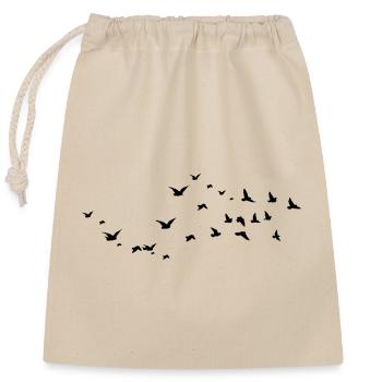Birds - Oiseaux - Sac cadeau en coton avec cordon (25 x 30 cm) - nature - Devant