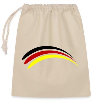 Deutschland Fahne - Verschließbarer Geschenkbeutel aus Baumwolle (25x30cm) - Natur - Vorne