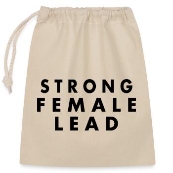 Strong female lead - Verschließbarer Geschenkbeutel aus Baumwolle (25x30cm) - Natur - Vorne