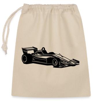 Race car - Closable cotton gift bag (25x30cm) - nature - Front
