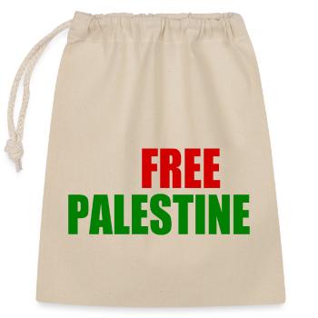 Free palestine - Sac cadeau en coton avec cordon (25 x 30 cm) - nature - Devant