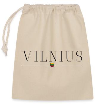Vilnius, Lithuania Style Design T-Shirt - Closable cotton gift bag (25x30cm) - nature - Front
