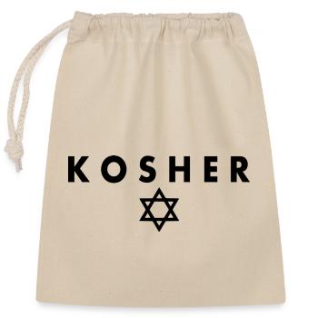 Kascher - Sac cadeau en coton avec cordon (25 x 30 cm) - nature - Devant