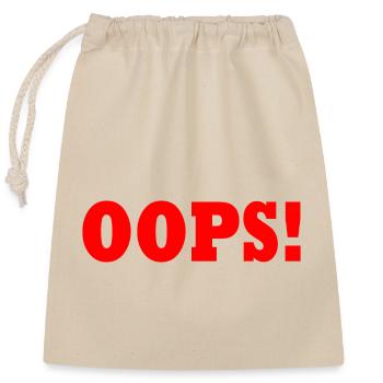 Oops - Closable cotton gift bag (25x30cm) - nature - Front