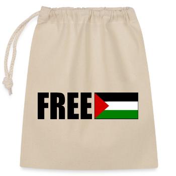 Free palestine - Verschließbarer Geschenkbeutel aus Baumwolle (25x30cm) - Natur - Vorne