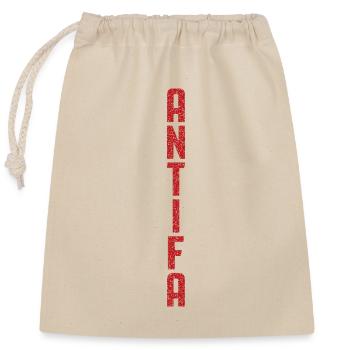 Antifa Vertical - Closable cotton gift bag (25x30cm) - nature - Front