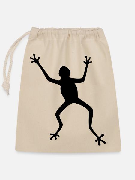 Frosch Silhouette: Tropisch, Regenwald - Verschließbarer Geschenkbeutel aus Baumwolle (25x30cm) - Natur