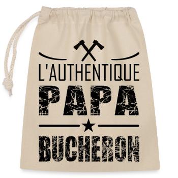 L'authentique papa bûcheron t-shirt papa cadeau - Sac cadeau en coton avec cordon (25 x 30 cm) - nature - Devant
