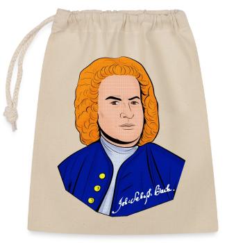 Johann Sebastian Bach in vintage style - Closable cotton gift bag (25x30cm) - nature - Front