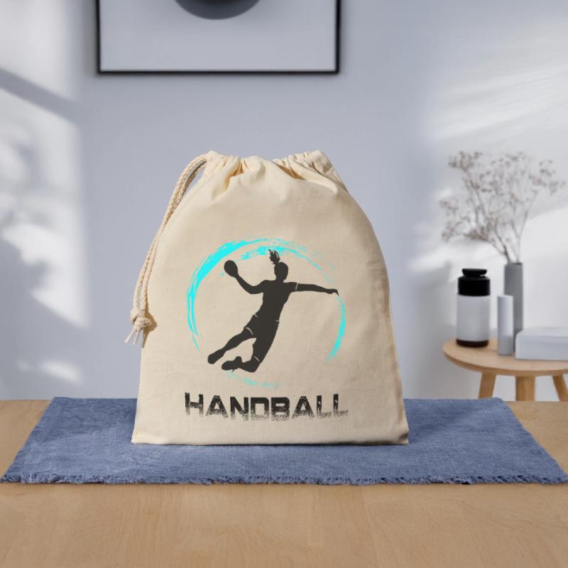 Handball Sac cadeau en coton avec cordon (25 x 30 cm)
