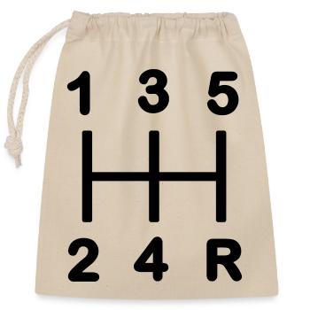 Five-speed gearbox - Closable cotton gift bag (25x30cm) - nature - Front