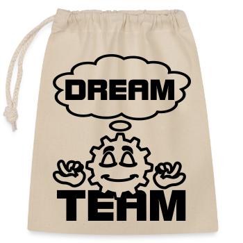 Dream team gear - Closable cotton gift bag (25x30cm) - nature - Front