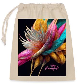 Soyez fort - un slogan motivant pour les personnes exceptionnelles - Sac cadeau en coton avec cordon (25 x 30 cm) - nature - Devant