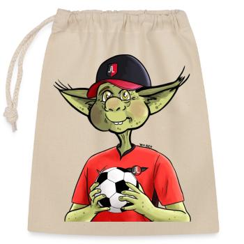 Korrigan Fußballfan - Verschließbarer Geschenkbeutel aus Baumwolle (25x30cm) - Natur - Vorne