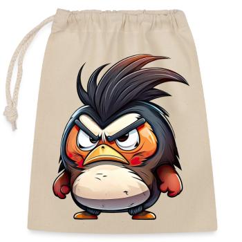 I m not happy! - Closable cotton gift bag (25x30cm) - nature - Front