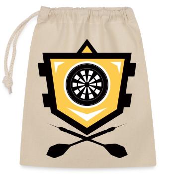 Dart Wappen Schild - Verschließbarer Geschenkbeutel aus Baumwolle (25x30cm) - Natur - Vorne
