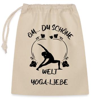 Yoga - Verschließbarer Geschenkbeutel aus Baumwolle (25x30cm) - Natur - Vorne