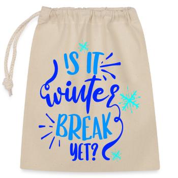 Vacances d’hiver - Sac cadeau en coton avec cordon (25 x 30 cm) - nature - Devant