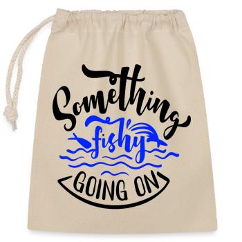 Something fishy going on - Closable cotton gift bag (25x30cm) - nature - Front