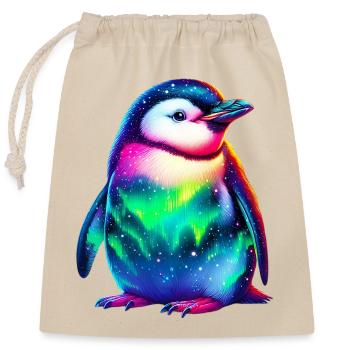 Aurora Borealis Penguin - Closable cotton gift bag (25x30cm) - nature - Front