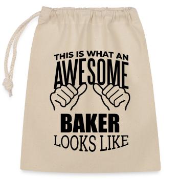 boulanger - Sac cadeau en coton avec cordon (25 x 30 cm) - nature - Devant
