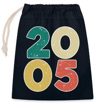 2005 - Year 2005 - Year 2005 - Closable cotton gift bag (25x30cm) - navy - Front