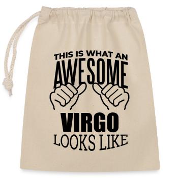 Vierge - Sac cadeau en coton avec cordon (25 x 30 cm) - nature - Devant