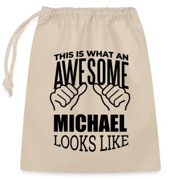 Michael - Verschließbarer Geschenkbeutel aus Baumwolle (25x30cm) - Natur - Vorne