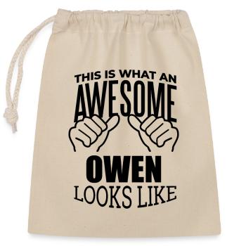 Owen - Verschließbarer Geschenkbeutel aus Baumwolle (25x30cm) - Natur - Vorne