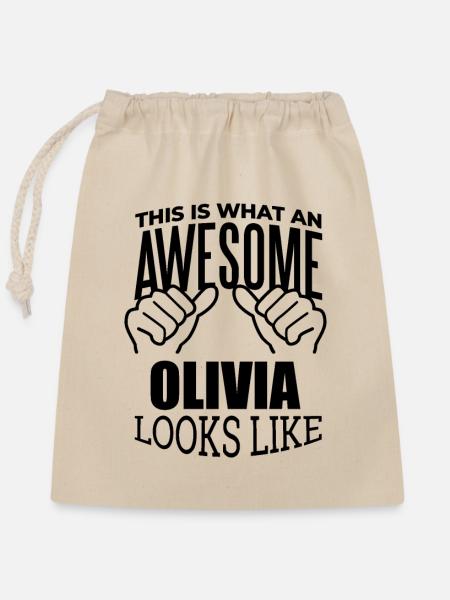 Olivia Olivia Olivia - Verschließbarer Geschenkbeutel aus Baumwolle (25x30cm) - Natur