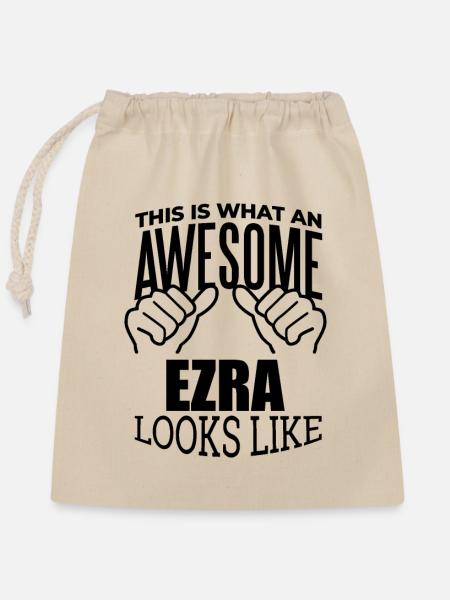 Ezra Ezra Ezra - Verschließbarer Geschenkbeutel aus Baumwolle (25x30cm) - Natur