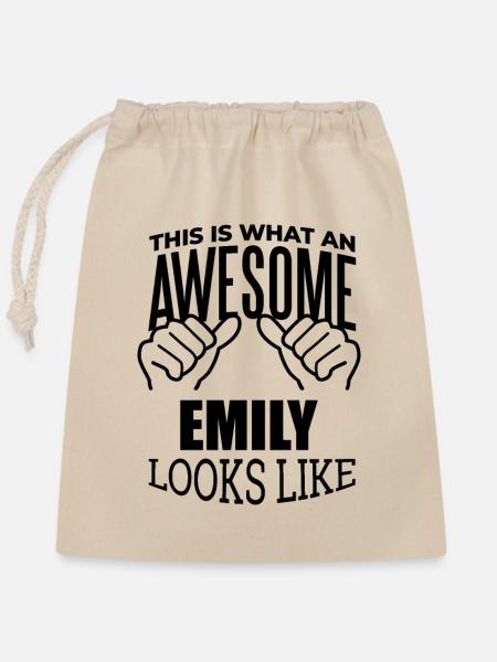 Emily Emily Emily - Verschließbarer Geschenkbeutel aus Baumwolle (25x30cm) - Natur